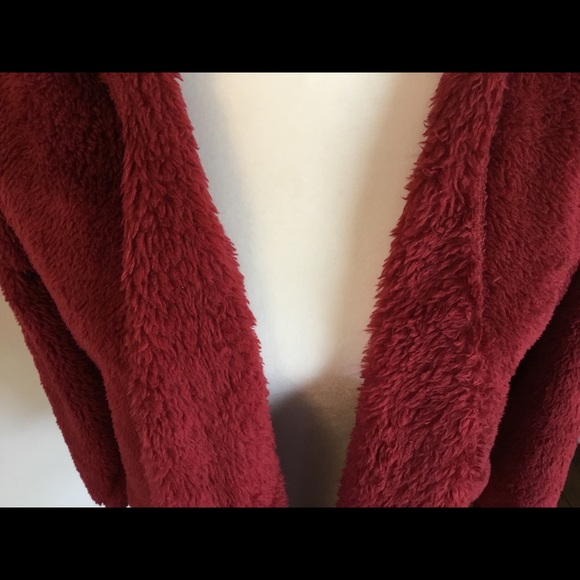 COPY - NWT Almost Famous Sherpa Burgundy Hooded Cardigan SALE! - Picture 3 of 7